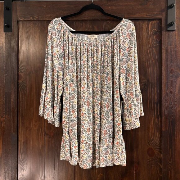 Style & Co. Plus Size Floral Printed On-Off Top NWT - Picture 5 of 8